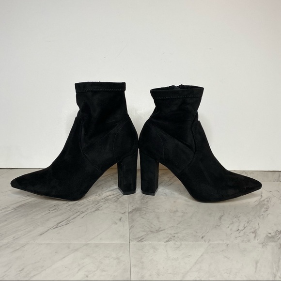 Catherine Malandrino Faux Suede Black Pointed Toe Bootie 9 - Picture 6 of 12